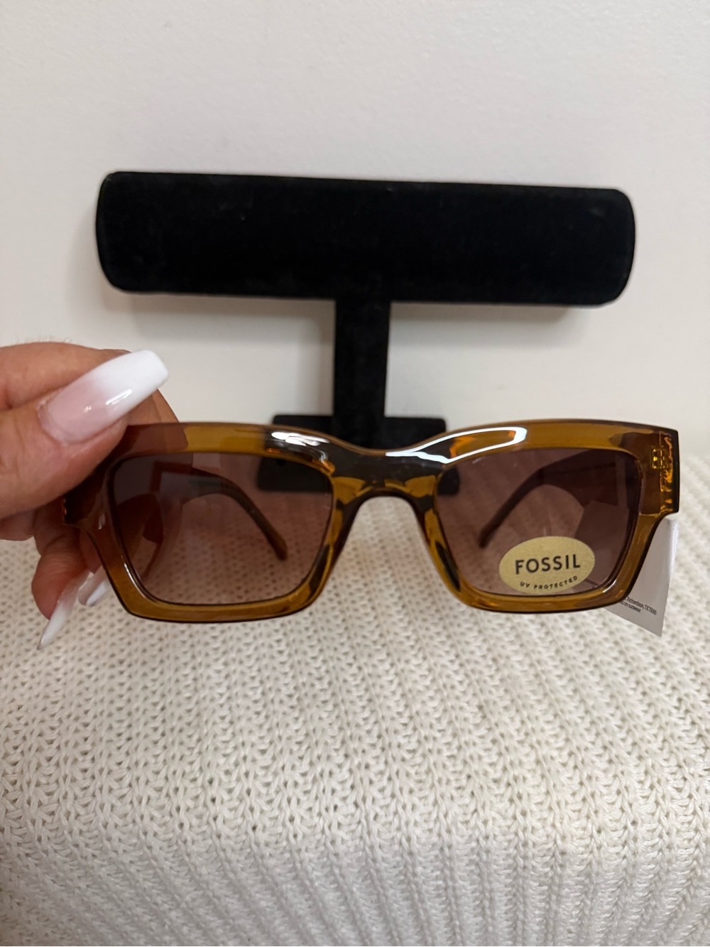 Fossil Women's Amber/Tortoiseshell Square Sunglasses